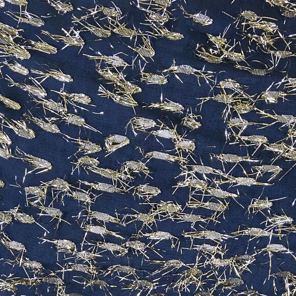 Haney Lucia Dress Size 8 Navy Blue Silk Blend 1-Shoulder Asymmetric Embellished - Picture 9 of 10